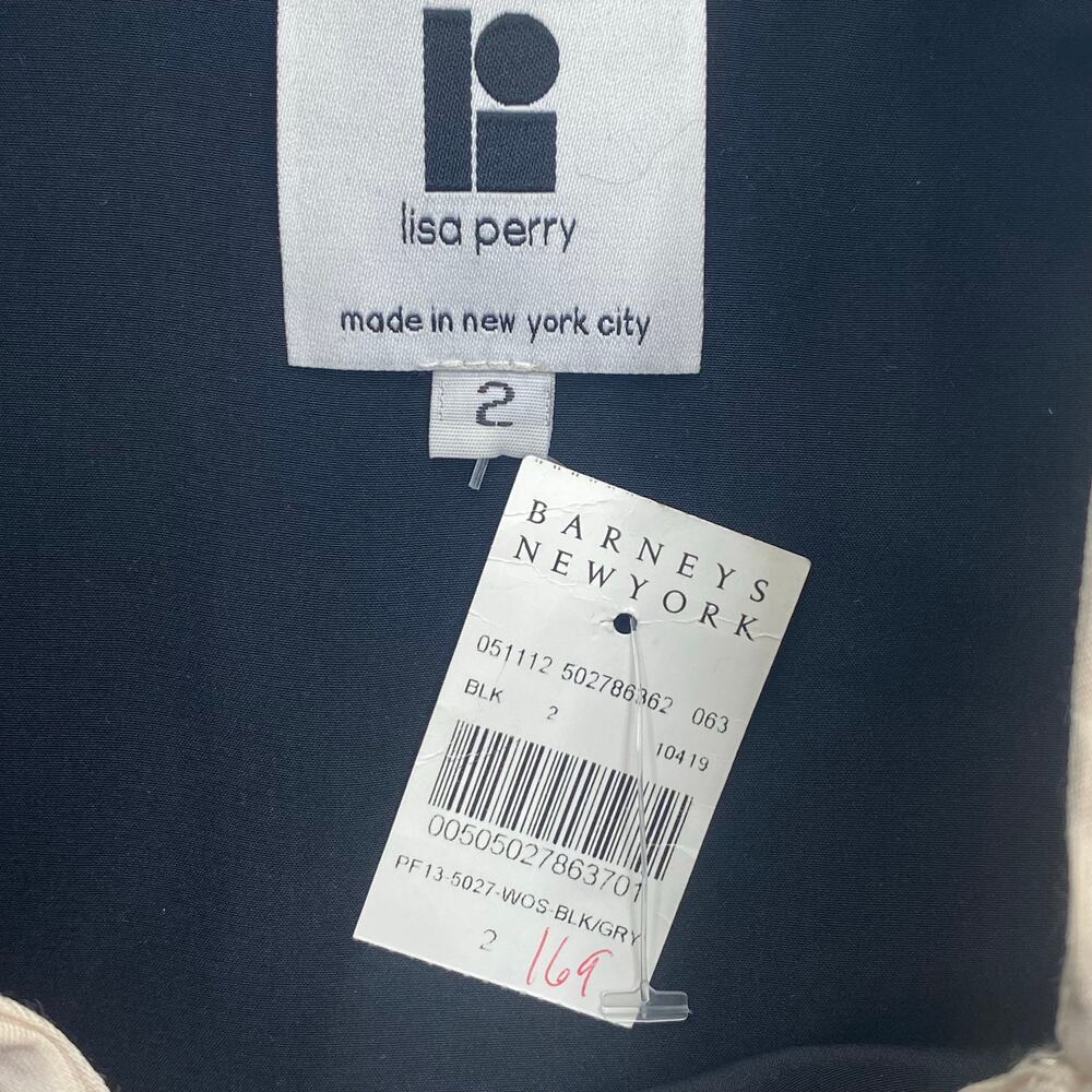 Lisa Perry Black & Cream Wool Blend A Line Skirt Size 2 NEW - Picture 3 of 8